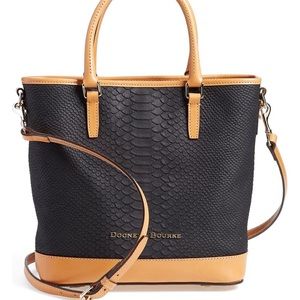 Dooney & Bourke Cara Snake Embossed Satchel Purse